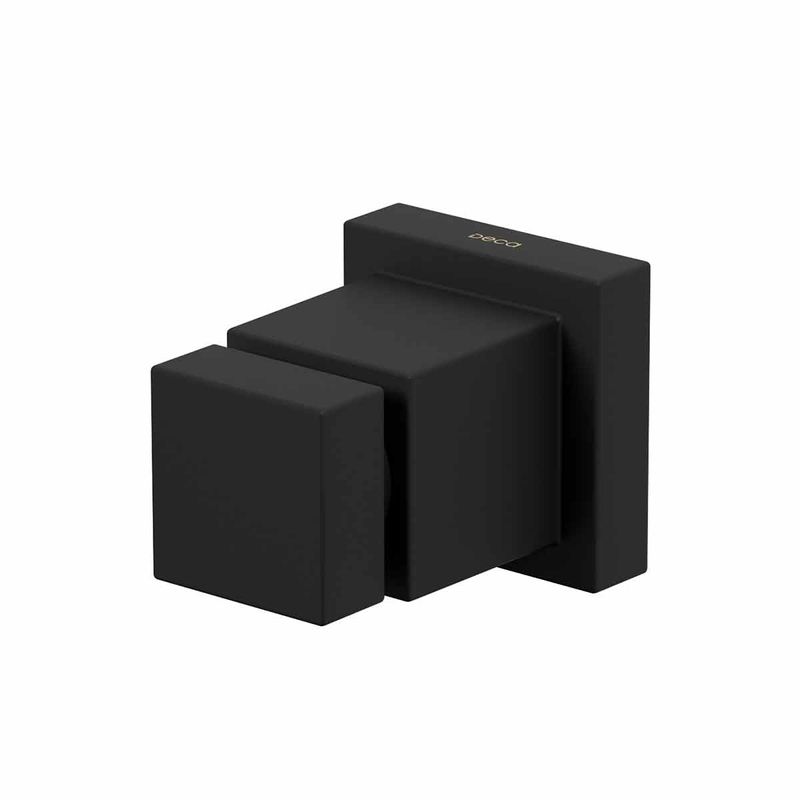 Acabamento-para-Registro-de-Pressao-Deca-1-2--e-3-4--com-Mecanismo-1-2-Volta-Cubo-Black-Matte---Deca---4916.BL86.PQ.MT---Fundo-Branco-Produto-Principal-SKU-posicionada-na-diagonal-esquerda