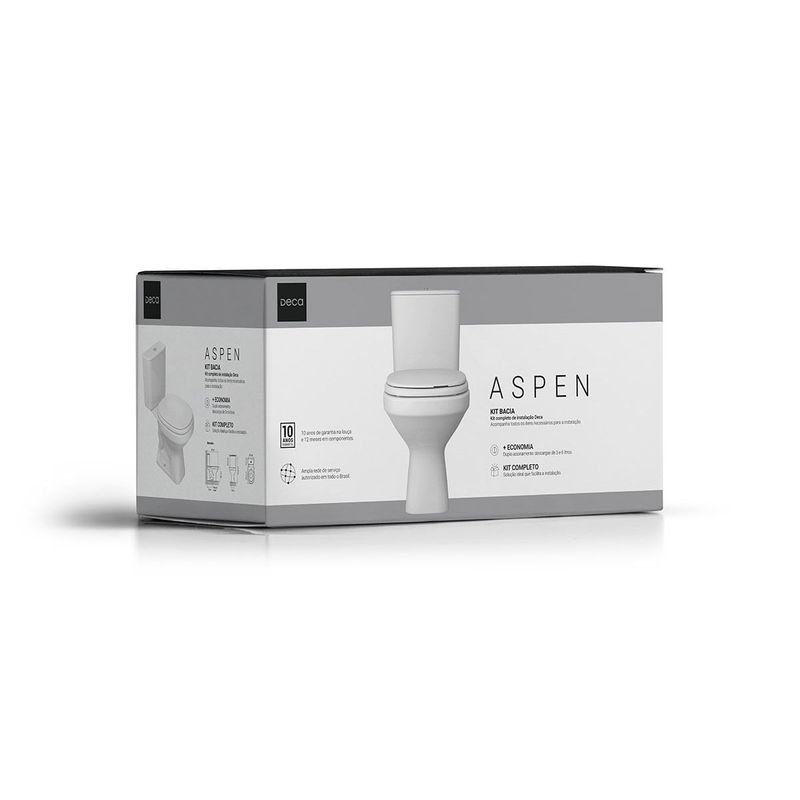 Kit-Completo-Bacia-com-Caixa-Acoplada-Aspen-Branco---Deca---KP.751.17---Fundo-Branco-Produto-com-item-complementar-posicionada-na-diagonal-direita-e-fechado-ou-produto-redondo