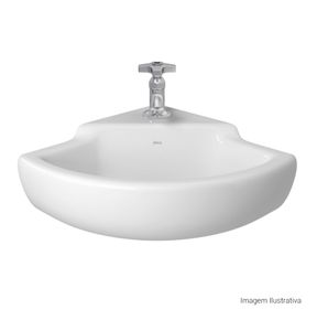 Lavatorio-Suspenso-Deca-de-Canto-Izy-Branco---Deca---L.101.17---Fundo-Branco-Produto-com-item-complementar-posicionada-na-diagonal-direita-e-fechado-ou-produto-redondo