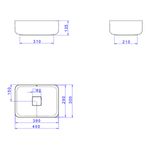 Cuba-de-Apoio-Retangular-40cm-Deca-Slim-Soft-Antracite---Deca---L.13040.85---Fundo-Branco-Medida-Imagem-do-Desenho-tecnico-de-engenharia
