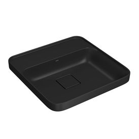 Cuba de Sobrepor Quadrada com Deck Deca 40x40cm Ébano Fosco Slim