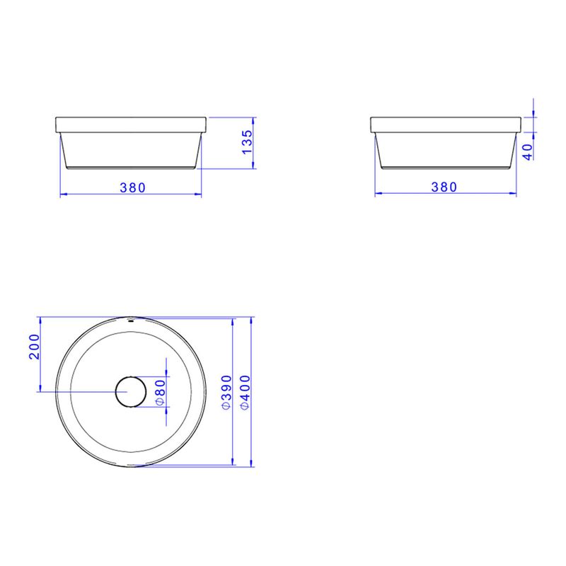 Cuba-de-Sobrepor-Deca-Redonda-40cm-Ebano-Fosco---Deca---L.22040.94---Fundo-Branco-Medida-Imagem-do-Desenho-tecnico-de-engenharia