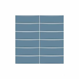 Porcelanato Monocromatico Lux 8x25cm Azul - Portinari Bella Vita Bl Bold