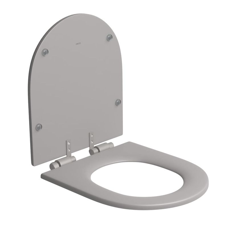 Assento de Poliéster Deca Slow Close Monocromático Soft Antracite AP237CZ85 Deca