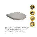 Assento de Poliéster Deca Slow Close Monocromático Soft Antracite AP237CZ85 Deca