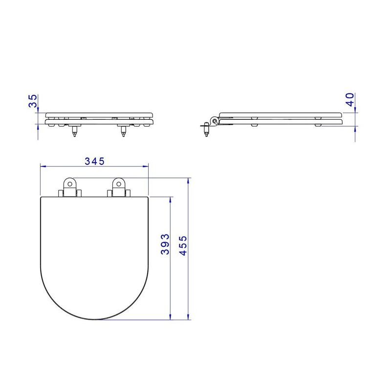 Assento de Poliéster Deca Slow Close Monocromático Soft Antracite AP237CZ85 Deca