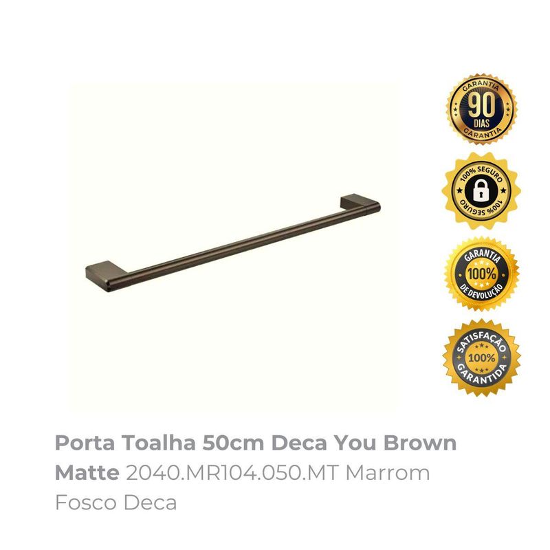 Porta Toalha 50cm Deca You Brown Matte 2040MR104050MT Marrom Fosco Deca