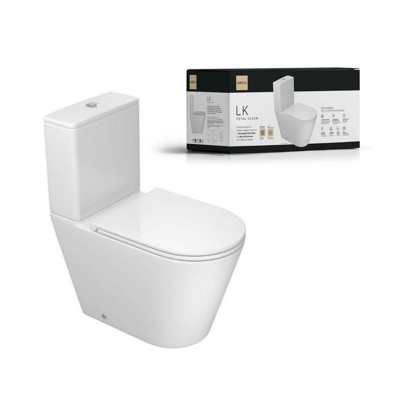 Kit Completo Bacia Caixa Acoplada Lk Total Clean KP882017 Deca