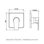 Acabamento Monocomando para Chuveiro Level 4993 C26 Cromado Deca