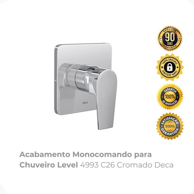 Acabamento Monocomando para Chuveiro Level 4993 C26 Cromado Deca