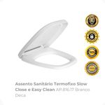 Assento Sanitário Termofixo Slow Close e Easy Clean AP81617 Branco Deca