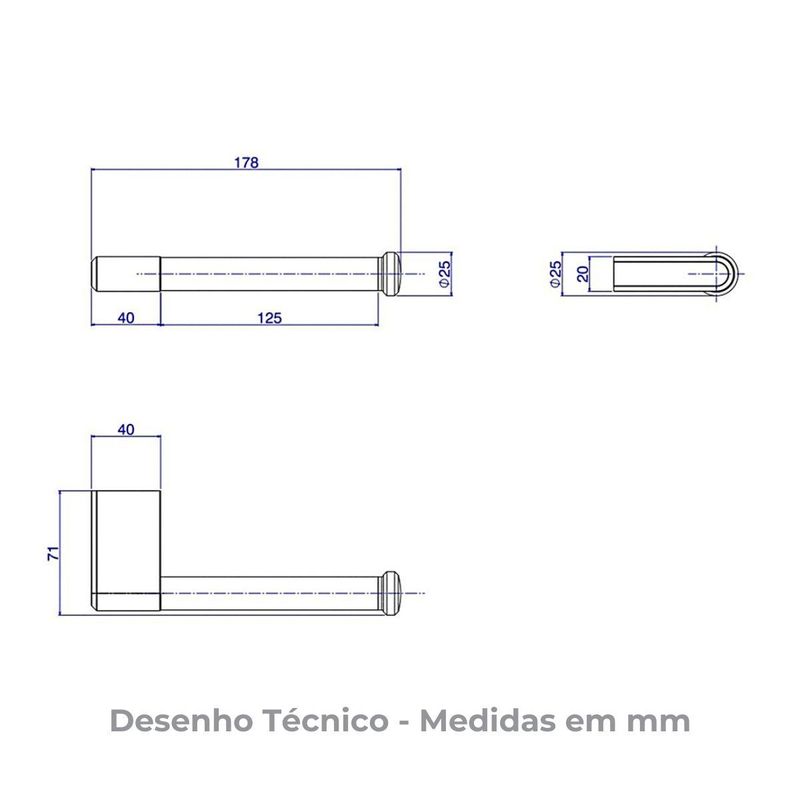 Porta Papel Higiênico Deca You Black Matte 2020BL104MT Preto Deca