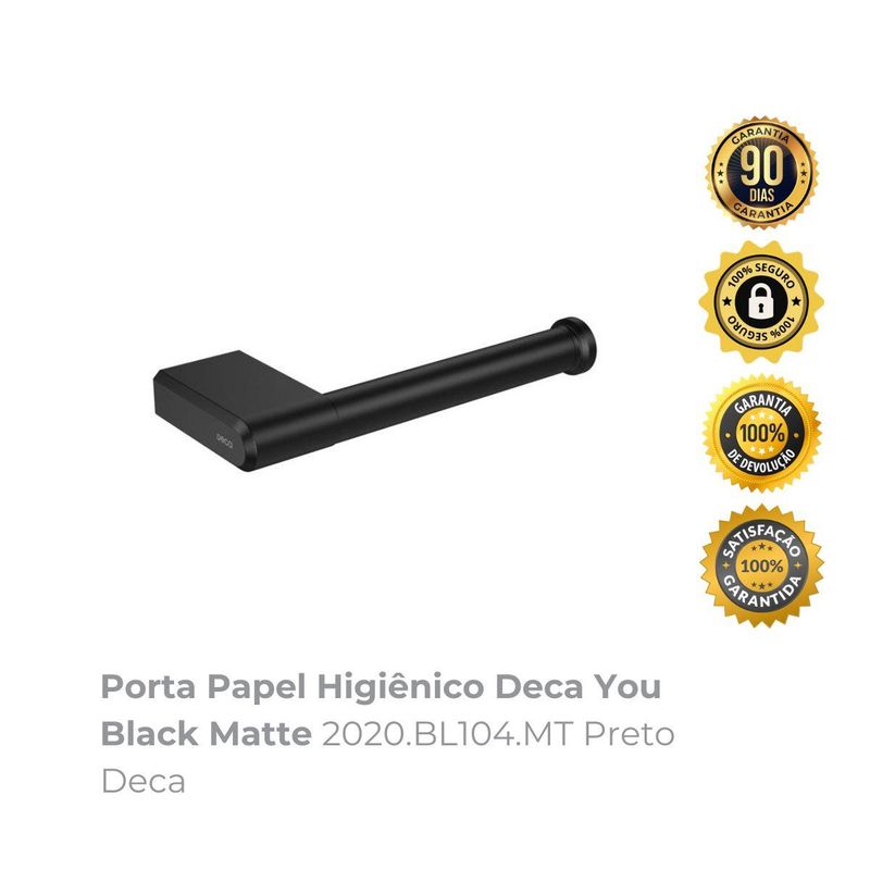 Porta Papel Higiênico Deca You Black Matte 2020BL104MT Preto Deca
