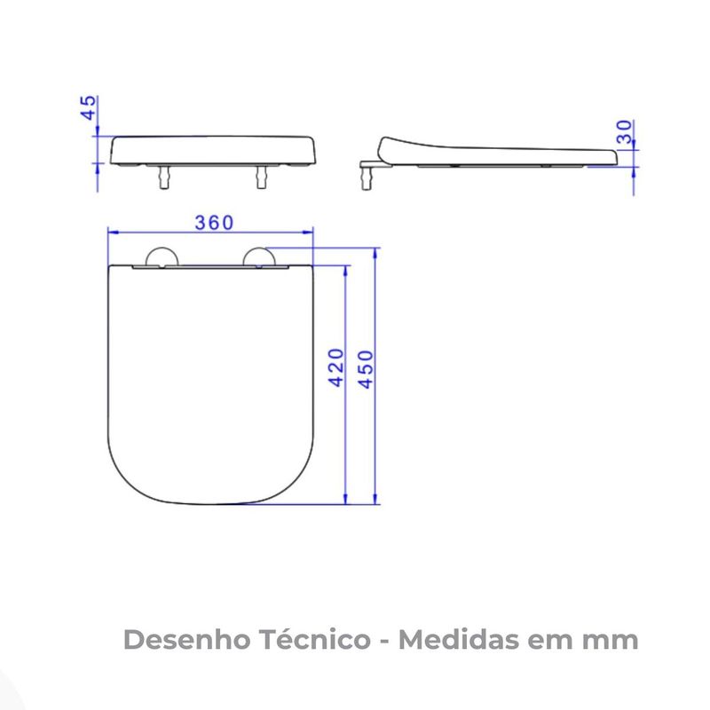 Assento Sanitário Termofixo Slow Close e Easy Clean AP41617 Branco Deca