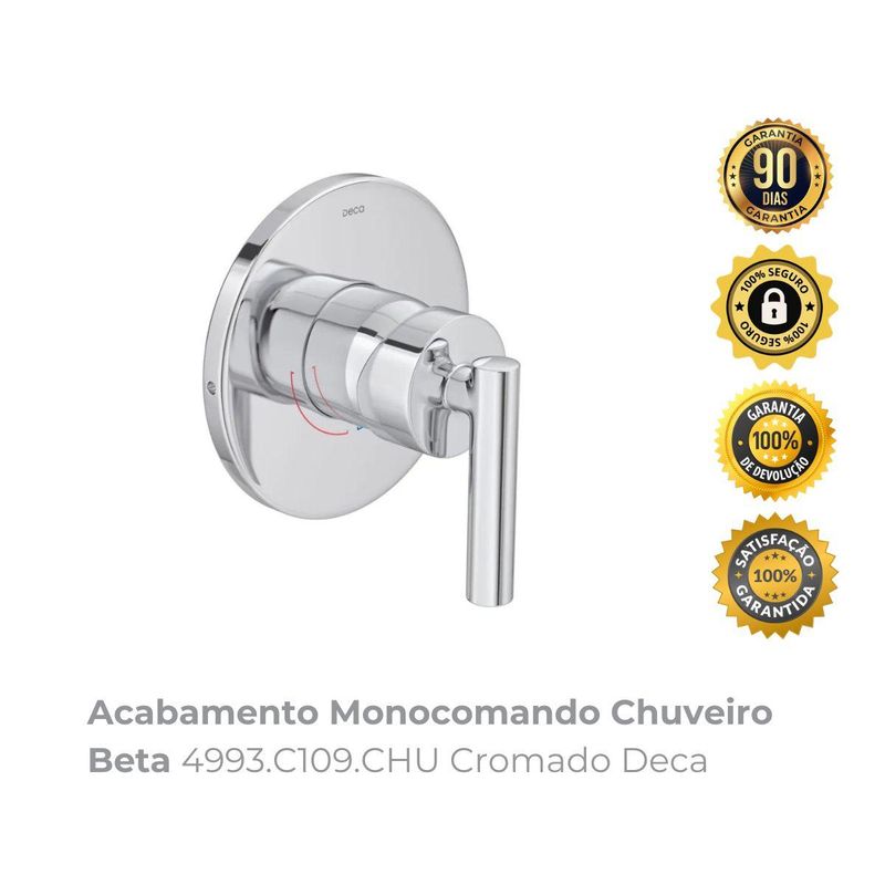 Acabamento Monocomando Chuveiro Beta 4993C109CHU Cromado Deca
