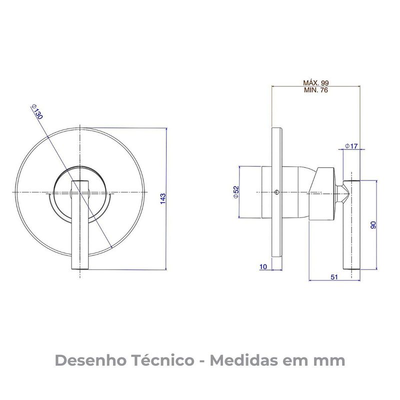 Acabamento Monocomando Chuveiro Beta 4993C109CHU Cromado Deca