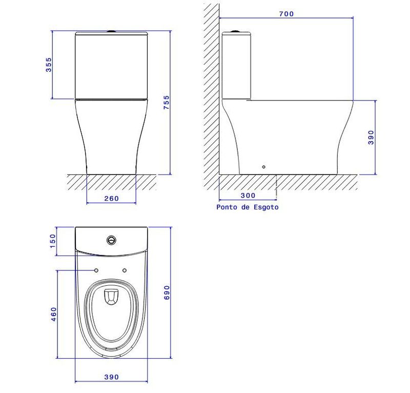 Kit Completo Bacia com Caixa Acoplada Level Total Clean KP852017 Deca