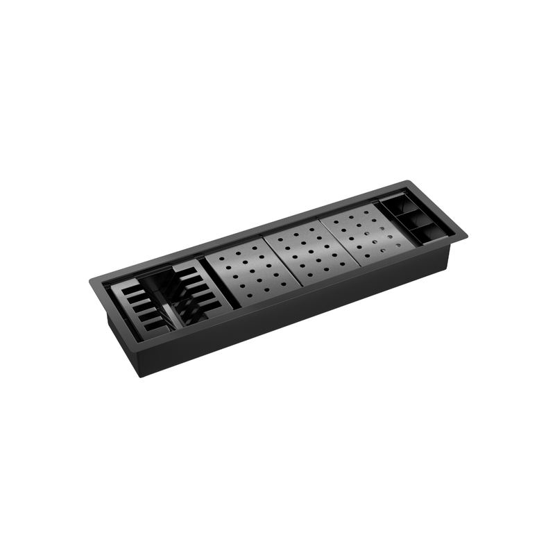 Calha Organizadora de Cozinha com Sistema de Escoamento 70 Cm Black Matte - Ac.210.70.Org.Blmt-1771197583446