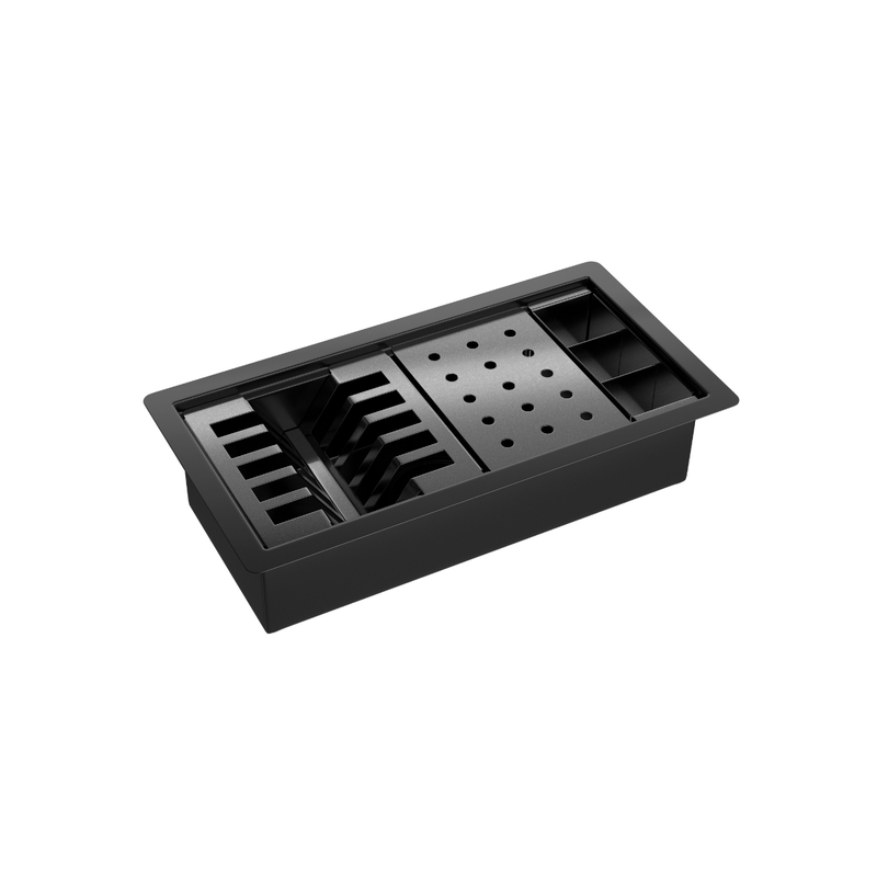 Calha Organizadora de Cozinha com Sistema de Escoamento 40cm Black Matte - Ac.210.40.Org.Blmt-1771197616140