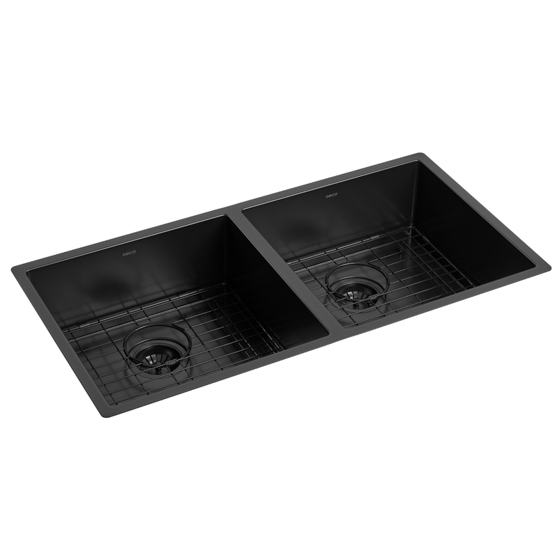 Cuba Dupla de Cozinha Retangular 80x40cm Black Matte - Cc.670.80.Duo.Blmt-1771291236142