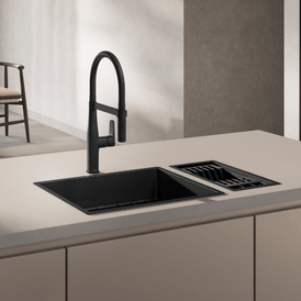 Calha Organizadora de Cozinha com Sistema de Escoamento 40cm Black Matte - Ac.210.40.Org.Blmt